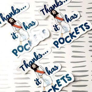 Thanks It Has Pockets Jesus Bundle of 3 Vinyl Stickers